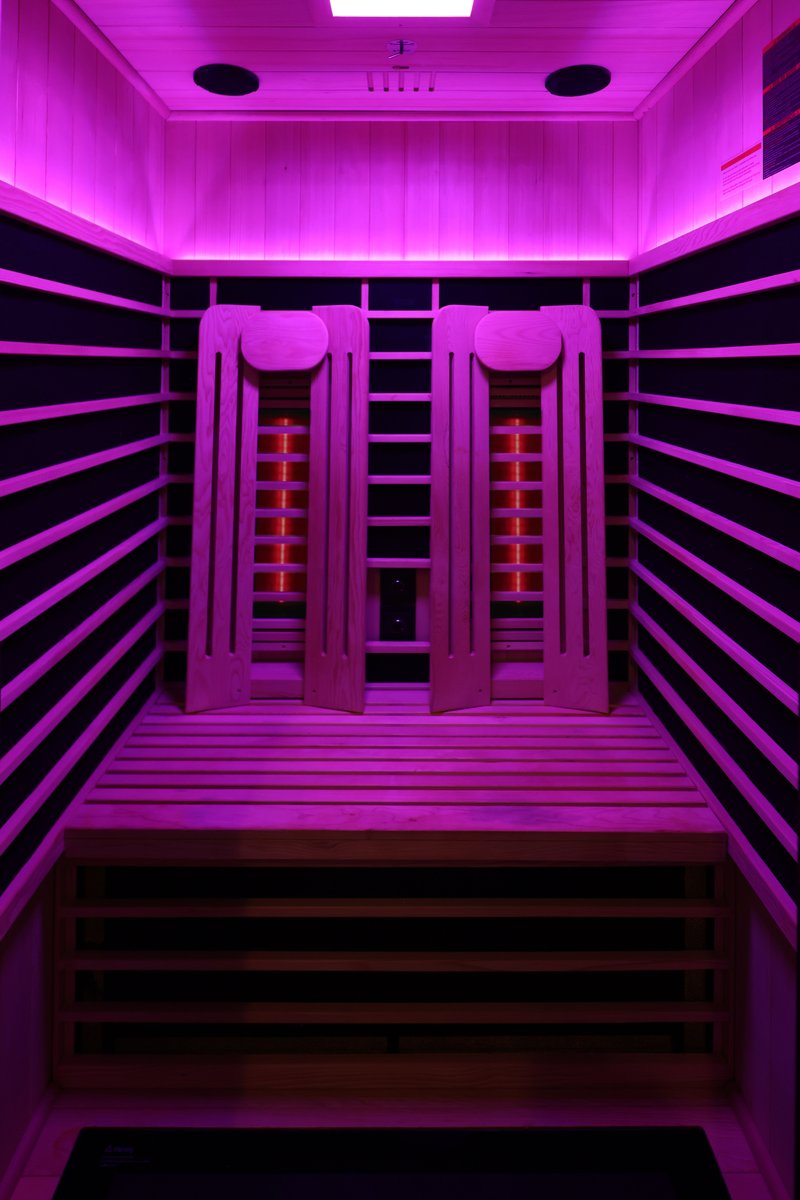Sun Home Eclipse red light therapy sauna with full-spectrum LED panels